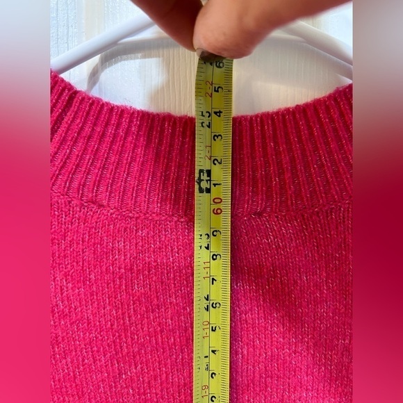 Loft Wool Blend Mock Neck Sweater Pink Long Sleeve Front Tie Women's Size M - Picture 5 of 6